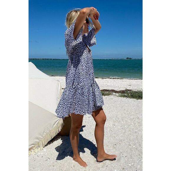 EMERSON FRY India Collection Sz XS/S Charcoal Leopard Isla Dress - Picture 1 of 10